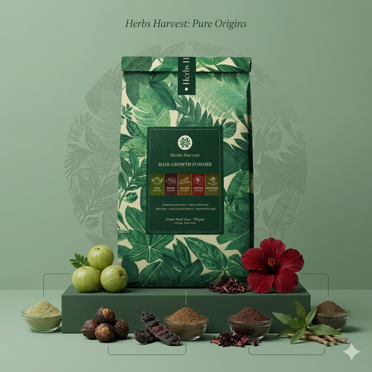 Herbs Harvest 5-in-1 Herbal Hair Powder Combo (150g Each) – Amla, Reetha, Shikakai, Bhringraj & Hibiscus