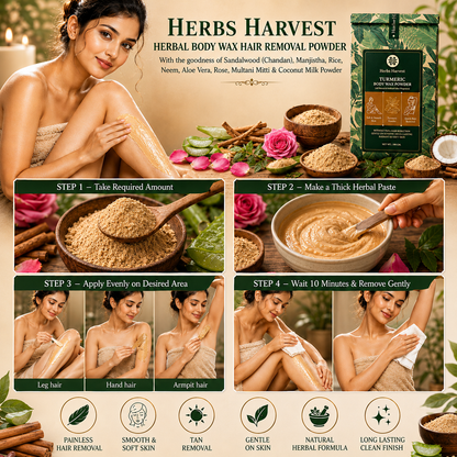 Turmeric Body Wax Powder for Hair Removal 100 gm