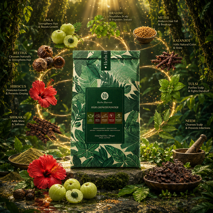 Herbs Harvest 5-in-1 Herbal Hair Powder Combo (150g Each) – Amla, Reetha, Shikakai, Bhringraj & Hibiscus
