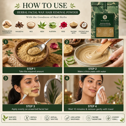 Sandalwood Facial Wax Powder for Face Hair Removal 100 gm