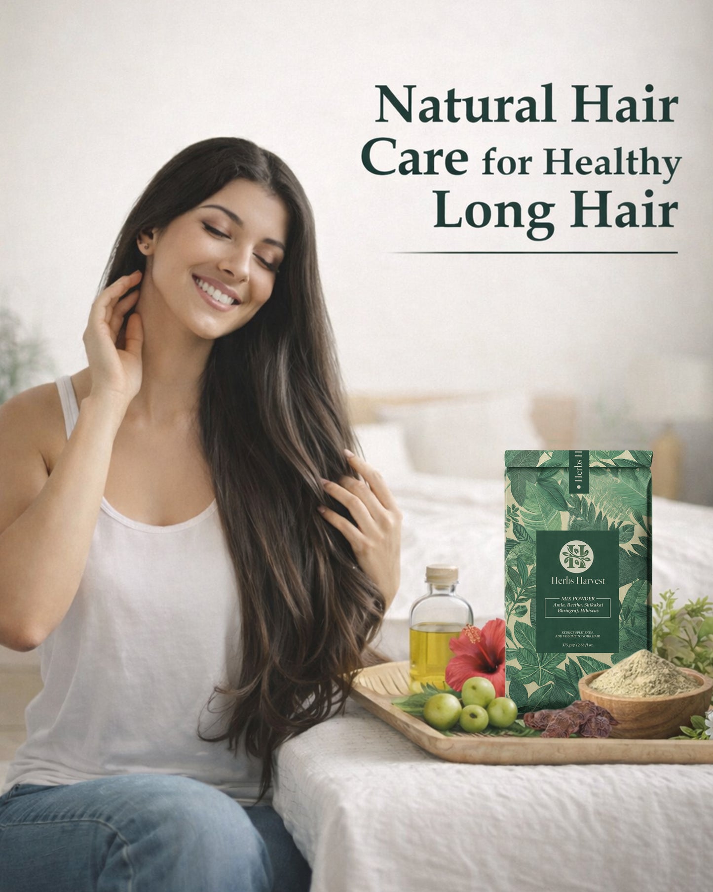 Herbs Harvest Amla Reetha Shikakai Bhringraj Hibiscus Mix Powder - Hair Growth (400g)