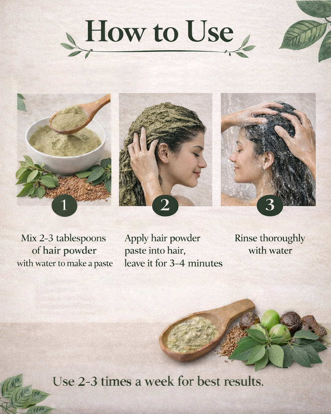 Herbs Harvest Amla Reetha Shikakai Mix Powder | Herbal Hair Growth & Hair Fall Control Powder (400g)