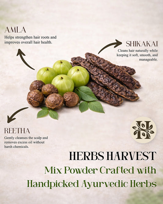 Herbs Harvest Amla Reetha Shikakai Mix Powder | Herbal Hair Growth & Hair Fall Control Powder (400g)