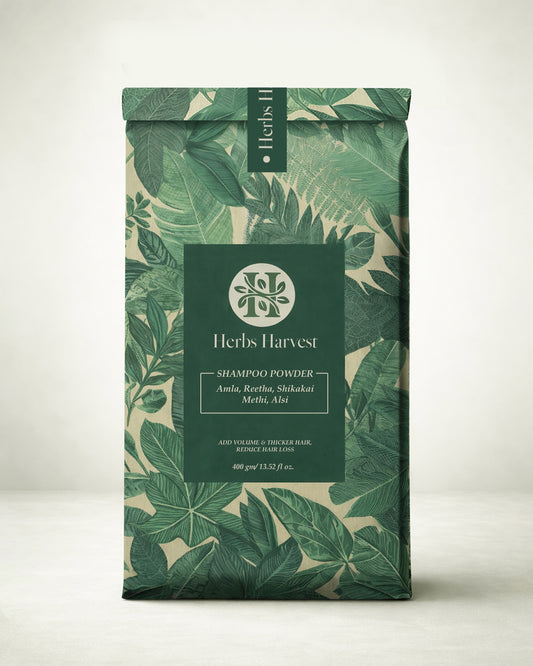 Herbs Harvest Herbal Shampoo Powder – Amla, Reetha, Shikakai, Methi & Alsi | 100% Natural Hair Cleanser (400g)